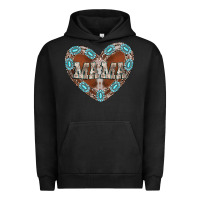 Pigment Black mama heart cowhide Urban Hoodie - CowhideDigitalArt
