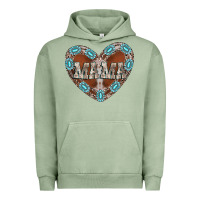 Pigment Oil Green mama heart cowhide Urban Hoodie - CowhideDigitalArt