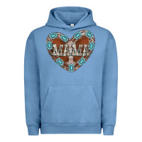 Pigment Pebble Blue mama heart cowhide Urban Hoodie - CowhideDigitalArt
