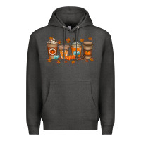 Charcoal Heather Fall Coffee Drink Premium Hoodie - RacoonDesign