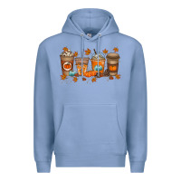 Colony Blue Fall Coffee Drink Premium Hoodie - RacoonDesign