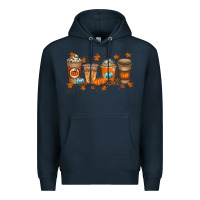 Navy Fall Coffee Drink Premium Hoodie - RacoonDesign