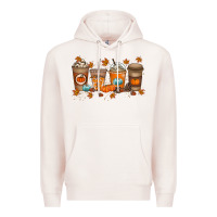 Pale Pink Fall Coffee Drink Premium Hoodie - RacoonDesign