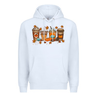 White Fall Coffee Drink Premium Hoodie - RacoonDesign