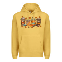 Antique Gold Fall Coffee Drink Premium Hoodie - RacoonDesign