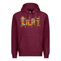 Burgundy Fall Coffee Drink Premium Hoodie - RacoonDesign