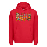 Red Fall Coffee Drink Premium Hoodie - RacoonDesign