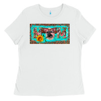 White mom heifer license plate Ladies Tee - Artiststas