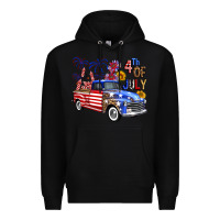 Black western truck fourth of july america Premium Hoodie - FaDigitalArtStudio