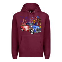 Burgundy western truck fourth of july america Premium Hoodie - FaDigitalArtStudio