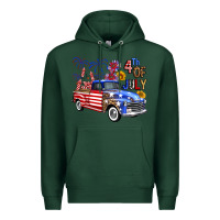 Sports Green western truck fourth of july america Premium Hoodie - FaDigitalArtStudio