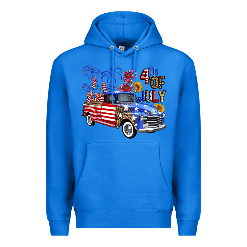 Western Truck Fourth Of July America Premium Hoodie by FaDigitalArtStudio | Teevron