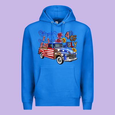 Western Truck Fourth Of July America Premium Hoodie Designed By Fadigitalartstudio