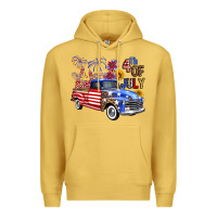Antique Gold western truck fourth of july america Premium Hoodie - FaDigitalArtStudio
