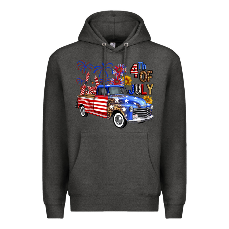 Western Truck Fourth Of July America Premium Hoodie by FaDigitalArtStudio | Teevron