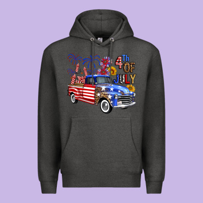 Western Truck Fourth Of July America Premium Hoodie Designed By Fadigitalartstudio