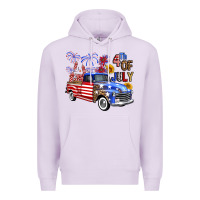 Lilac western truck fourth of july america Premium Hoodie - FaDigitalArtStudio