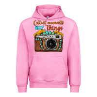Fuchsia Pink collect moments not things sunflower gemstone vintage camera Urban Hoodie - FaDigitalArtStudio