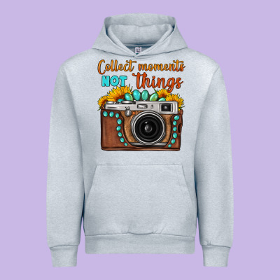 Collect Moments Not Things Sunflower Gemstone Vintage Camera Urban Hoodie Designed By Fadigitalartstudio