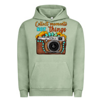 Pigment Oil Green collect moments not things sunflower gemstone vintage camera Urban Hoodie - FaDigitalArtStudio