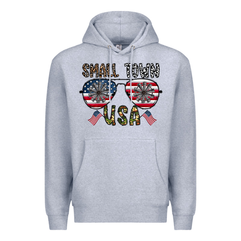 Small Town Usa Premium Hoodie by CowhideDigitalArt | Teevron