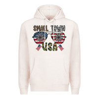 Pale Pink small town usa Premium Hoodie - CowhideDigitalArt