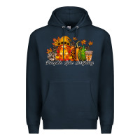 Navy Pumpkin Spice Everything Premium Hoodie - RacoonDesign