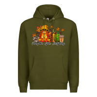 Army Green Pumpkin Spice Everything Premium Hoodie - RacoonDesign