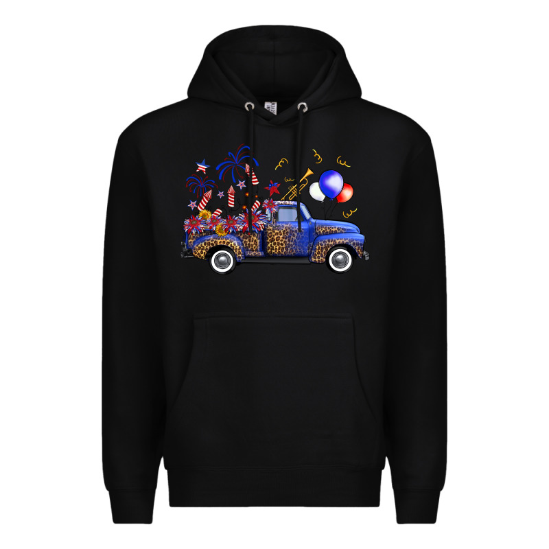 Western Truck Fourth Of July Premium Hoodie by FaDigitalArtStudio | Teevron