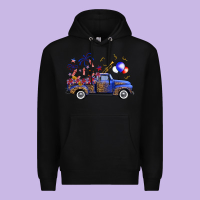 Western Truck Fourth Of July Premium Hoodie Designed By Fadigitalartstudio