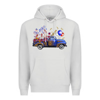 Dove Grey western truck fourth of july Premium Hoodie - FaDigitalArtStudio