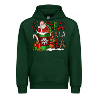 Forest Green fa la la la la christmas santa claus coffee cup Urban Hoodie - FaDigitalArtStudio