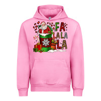 Fuchsia Pink fa la la la la christmas santa claus coffee cup Urban Hoodie - FaDigitalArtStudio