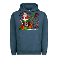 Pigment Midnight Navy fa la la la la christmas santa claus coffee cup Urban Hoodie - FaDigitalArtStudio