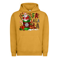 Pigment Peanut Butter fa la la la la christmas santa claus coffee cup Urban Hoodie - FaDigitalArtStudio