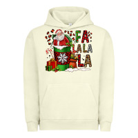 Pigment Pistachio fa la la la la christmas santa claus coffee cup Urban Hoodie - FaDigitalArtStudio