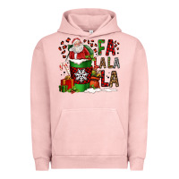 Pigment Salmon fa la la la la christmas santa claus coffee cup Urban Hoodie - FaDigitalArtStudio