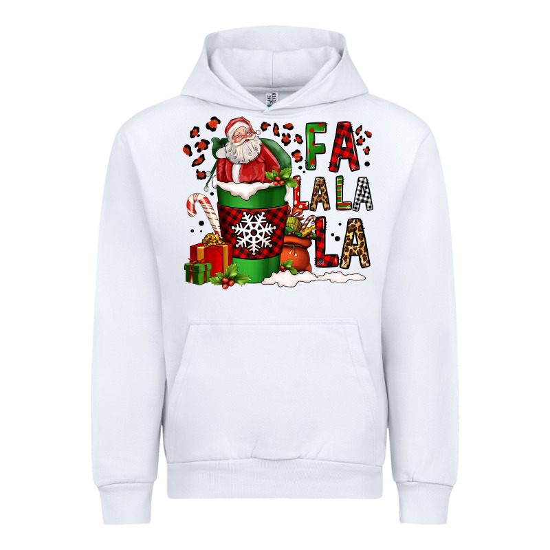 Fa La La La La Christmas Santa Claus Coffee Cup Urban Hoodie by FaDigitalArtStudio | Teevron
