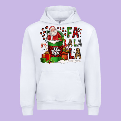 Fa La La La La Christmas Santa Claus Coffee Cup Urban Hoodie Designed By Fadigitalartstudio