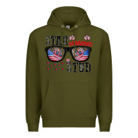 Army Green star spangled stup Premium Hoodie - CowhideDigitalArt