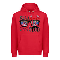 Red star spangled stup Premium Hoodie - CowhideDigitalArt