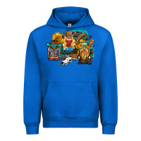 Cobalt western Truck with gnomes Urban Hoodie - HRA Design Shop