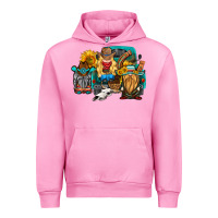 Fuchsia Pink western Truck with gnomes Urban Hoodie - HRA Design Shop