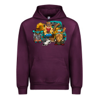 Mauve Wine western Truck with gnomes Urban Hoodie - HRA Design Shop