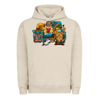 Pigment French Oak western Truck with gnomes Urban Hoodie - HRA Design Shop