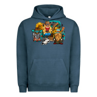 Pigment Midnight Navy western Truck with gnomes Urban Hoodie - HRA Design Shop