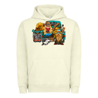 Pigment Pistachio western Truck with gnomes Urban Hoodie - HRA Design Shop