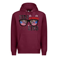 Burgundy star spangled stup Premium Hoodie - CowhideDigitalArt