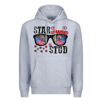 Heather Grey star spangled stup Premium Hoodie - CowhideDigitalArt