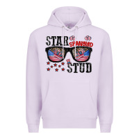 Lilac star spangled stup Premium Hoodie - CowhideDigitalArt